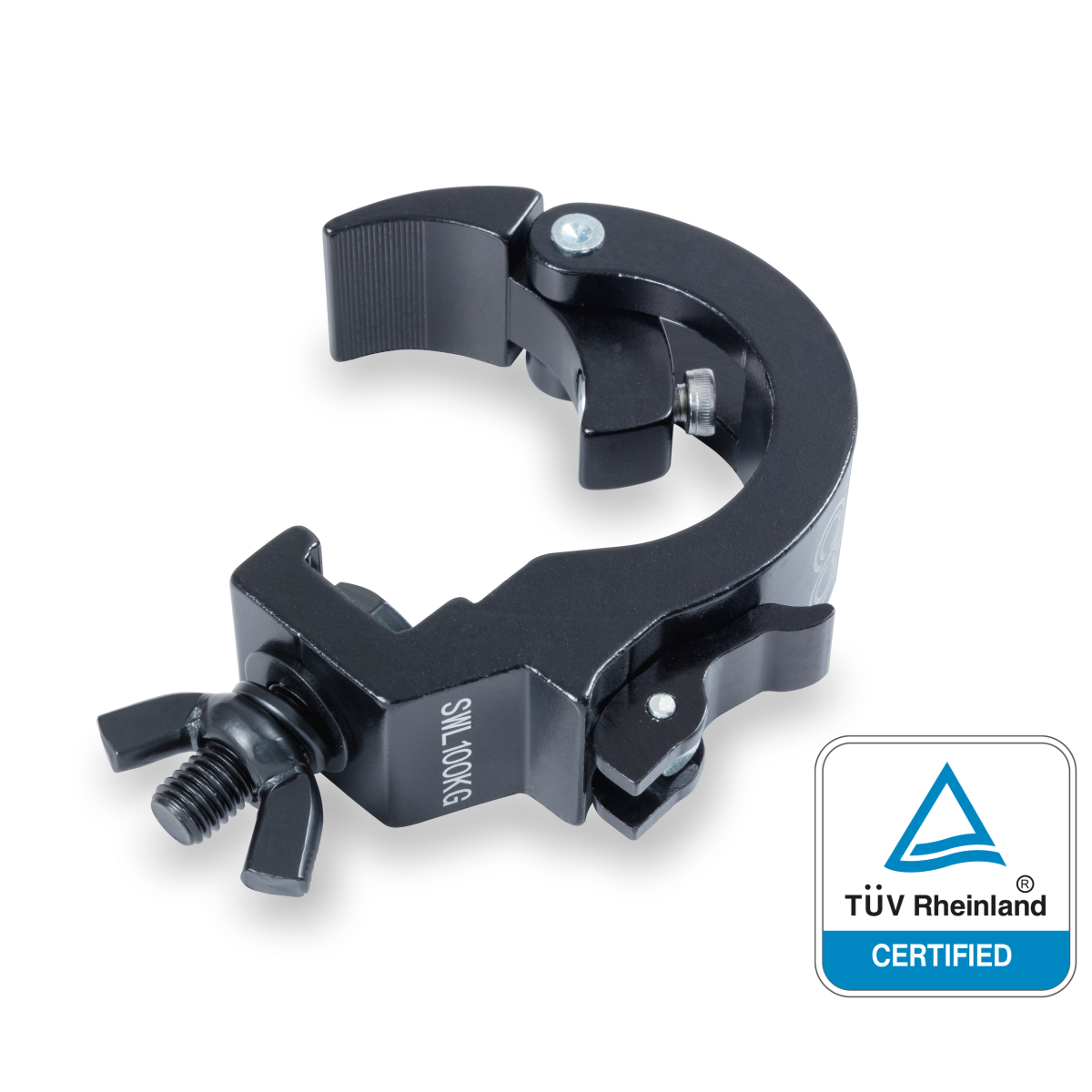 Centolight CLCA-50100B 48–50 mm, 100 kg hızlı açılan siyah truss kelepçesi — görsel 1