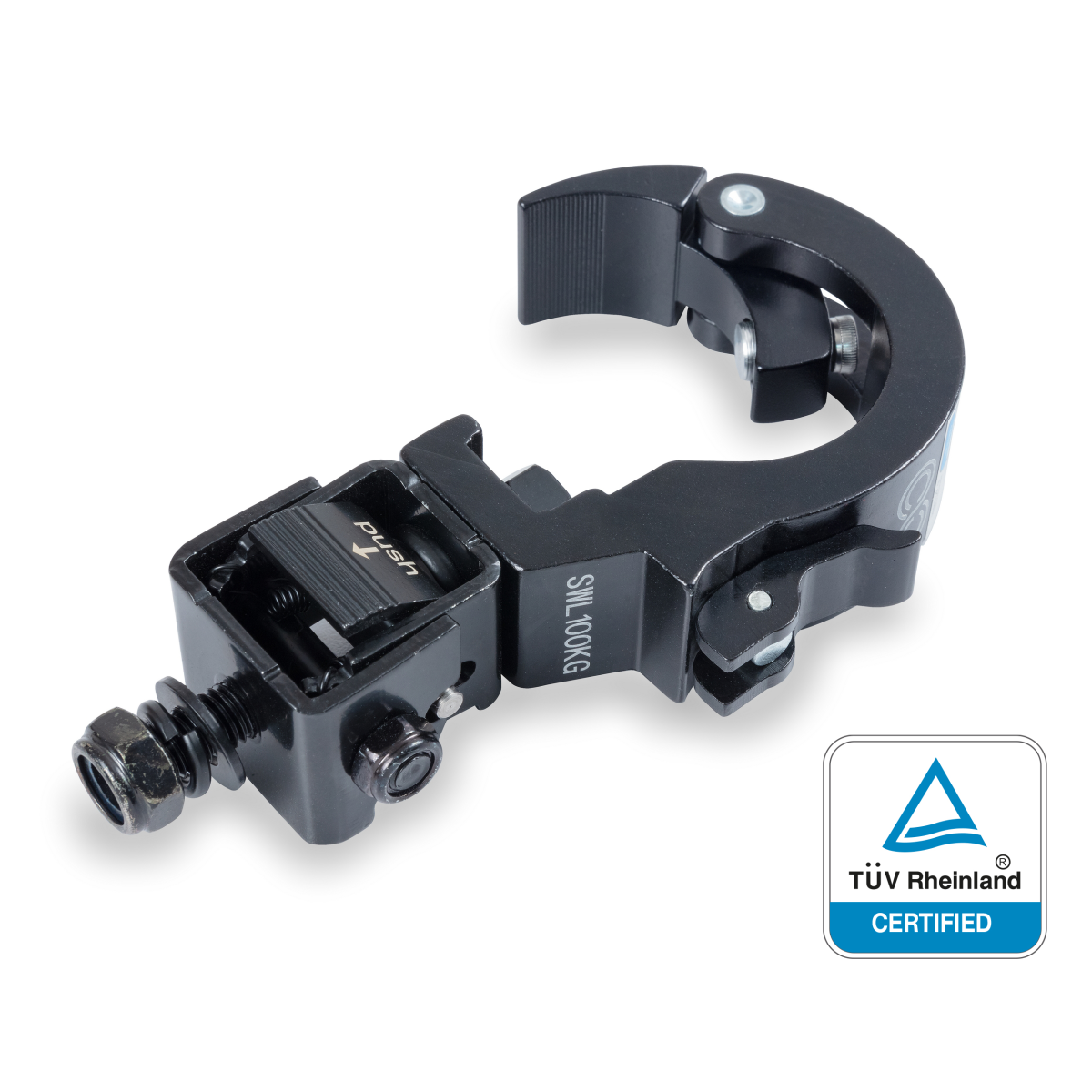 Centolight CLFA-50100B 48–50 mm, 100 kg katlanır siyah truss kelepçesi — görsel 1