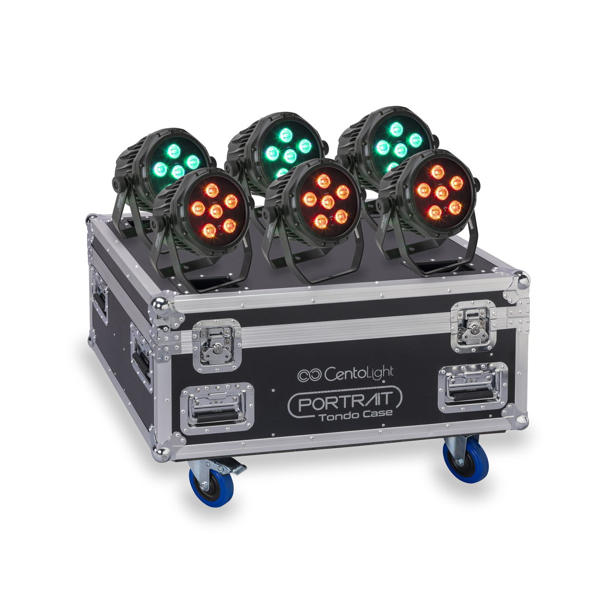 Centolight PORTRAIT TONDO SET IP65 korumalı, 6 × 10 W RGBWA+UV bataryalı LED PAR seti — görsel 1